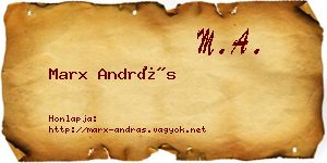 Marx András névjegykártya